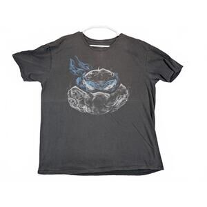 Teenage Mutant Ninja Turtles Blue Mask Graphic T Shirt Gray Mens XXL